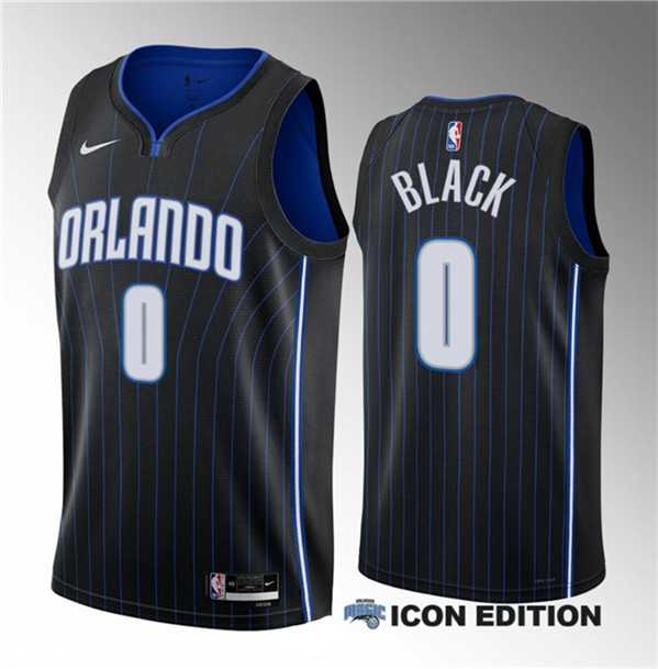 Men%27s Orlando Magic #0 Anthony Black Black 2023 Draft Association Edition Stitched Basketball Jersey